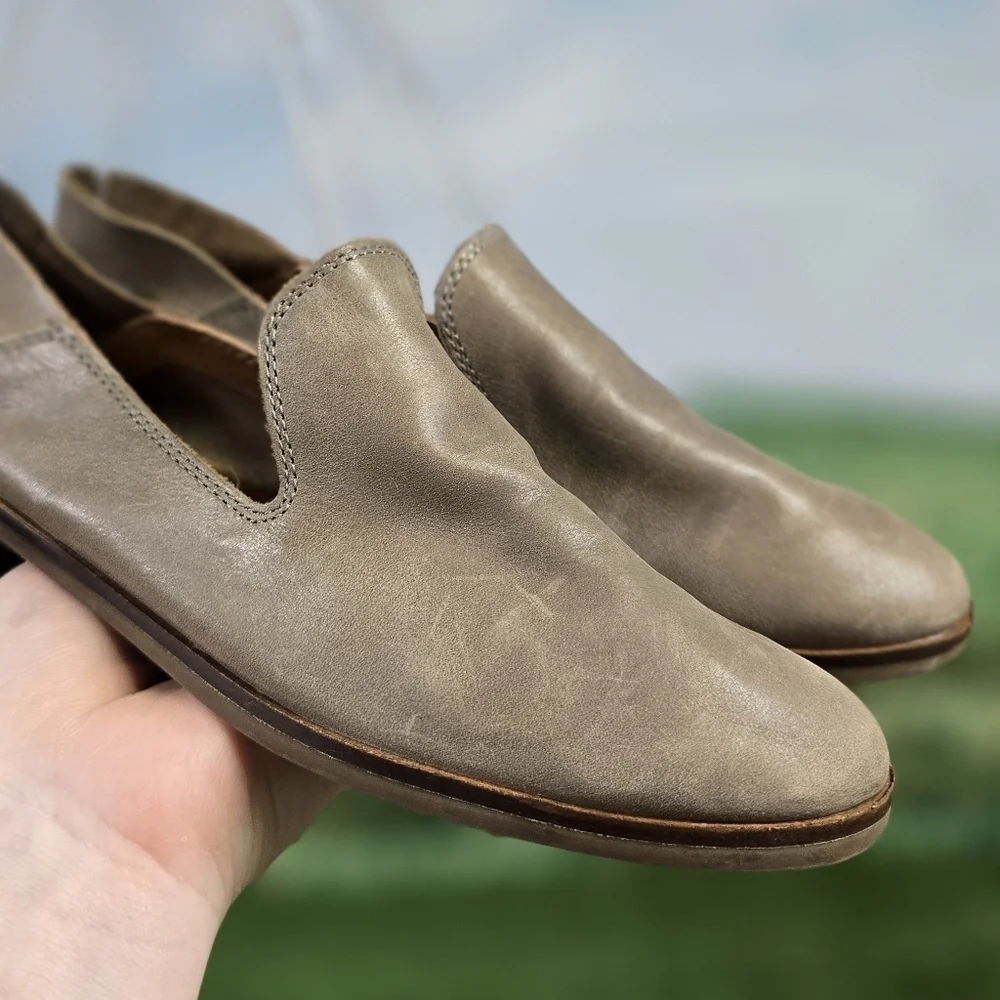 LUCKY BRAND | CAHILL GENUINE LEATHER LOAFERS w\ FOLD DOWN HEEL BACK